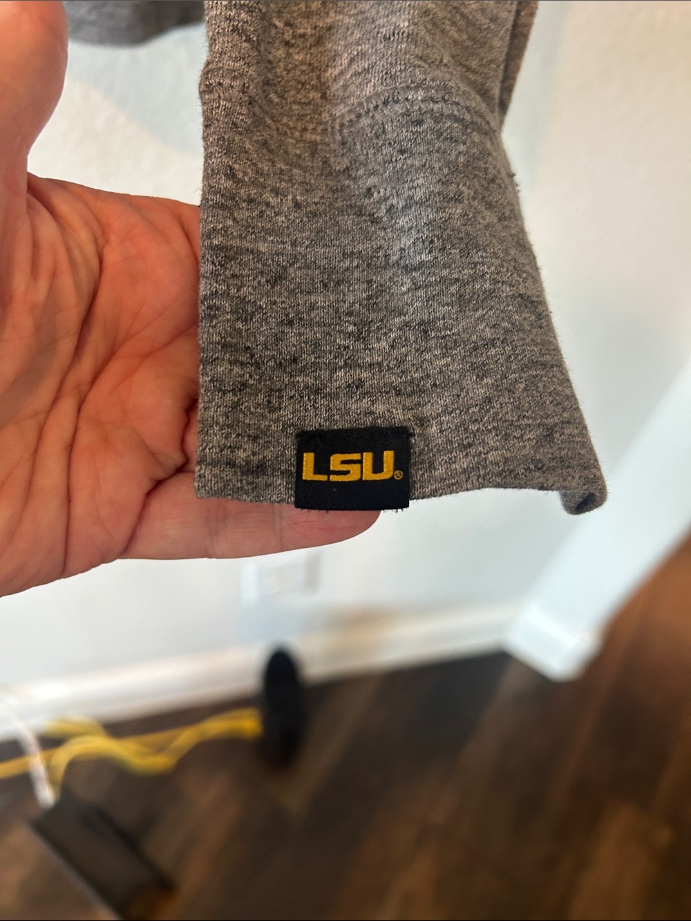 Nike LSU Women’s Gray Zip Hoodie with Purple Drawcords and White Graphic - Picture 5 of 5
